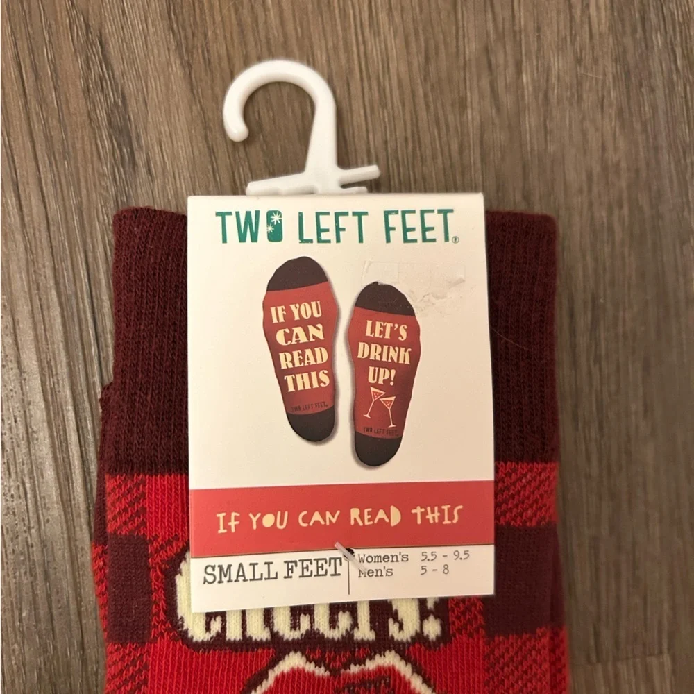 Two Left Feet Festive Santa Drinking Socks NWT